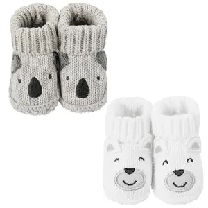 TJCONETJC hand crochet cotton baby booties 2-pack in style3