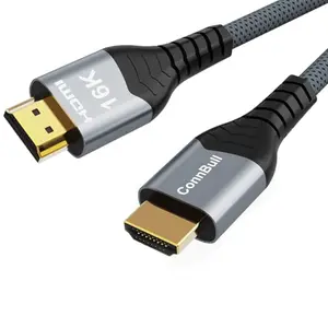 ConnBull 16K HDMI cable with aluminum shell and braided gray jacket