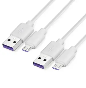 Smays 6ft micro USB cable 2-pack white