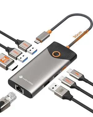 NOVOO USB C Hub with HDMI, Ethernet, and 100W Power Delivery