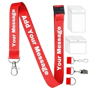 Affordable custom printed polyester lanyard with metal hook attachment