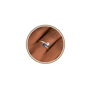 Btysun September Birthday Gifts for Women Birthstone Rings Aquamarine Ring