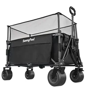 SUNNYFEEL large folding wagon with all-terrain wheels