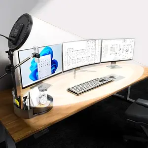 55W bright zoom desk ring light with rotating storage box