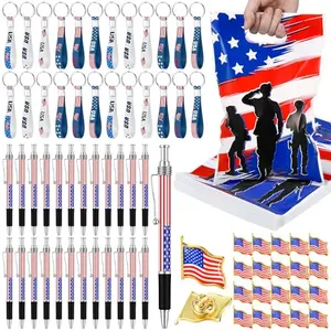 96-piece Supervitae set with flag bags, keychains, pens, and brooches
