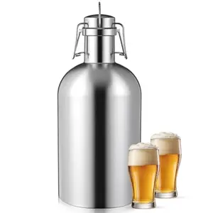 Maxdot 64oz stainless steel beer growler, leakproof design