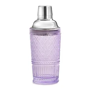 Godinger Claro Collection vintage lavender glass cocktail shaker