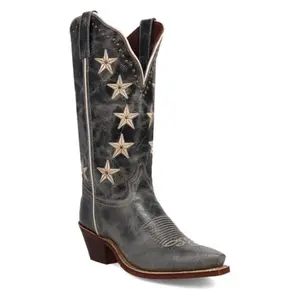 LAREDO Women's Serenade Patriotic Snip Toe Pull-On Casual Boots in blue with patriotic accents