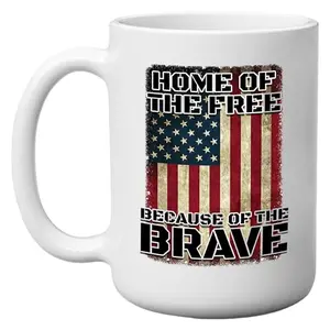 DAJDC Home of The Free Because of the Brave veteran coffee mug