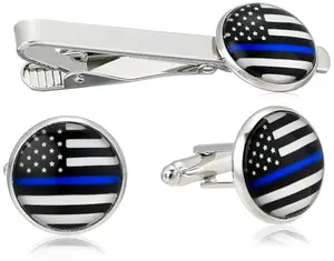 Great 1 Thin Blue Line vintage American flag tie bar for government officials