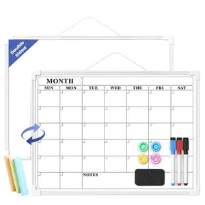 Lumspax small dry erase calendar whiteboard with plastic frame, 16 x 12 inches