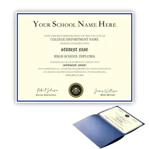 Single personalized graduation certificate with textured paper and double-fold holder