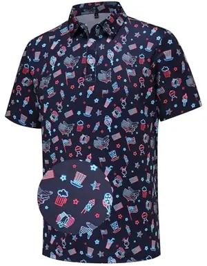 Zeoload Men's Funny Golf Polo Shirts Patriotic USA design