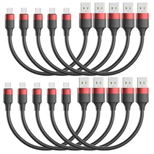 Bkduice 10-pack short micro USB cables 1ft red