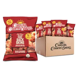 Carolina Country Snacks Old Time Fatback Skin 12 bags of 1.75oz each