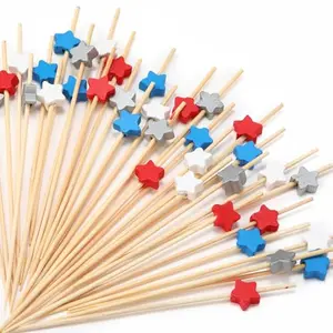 200 patriotic star cocktail picks in red, white, blue, and gray