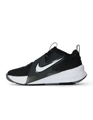 Nike Team Hustle D kids basketball shoes in black and white