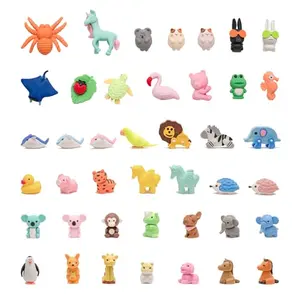 42 individually wrapped 3D animal erasers in various colors, all featuring different animals