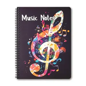 INKNOTE spiral-bound music notebook with 10 staves and colorful cover