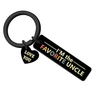 SOJUWEL colorful favorite uncle keychain with love you heart charm
