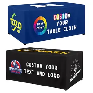 Raxovylz custom tablecloth with patriotic logo open back design on a 4ft table
