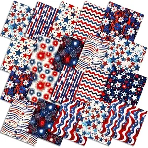 Mindsoft patriotic fabric squares in red white blue stars