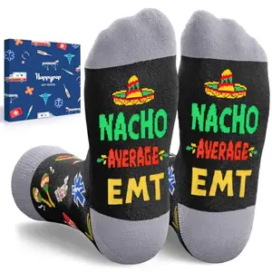 Funny Nacho Average EMT socks gift box for paramedic family