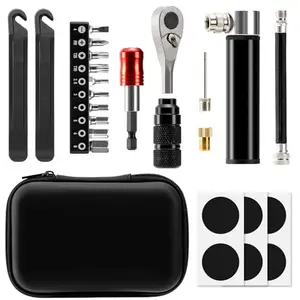 WINFAVO compact bike repair tool with ratchet and pump
