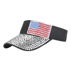 Holiberty rhinestone patriotic sun visor for women