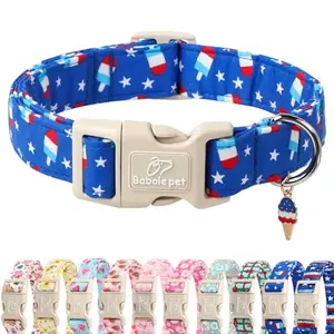 Babole Pet popsicle pattern dog collar with charm