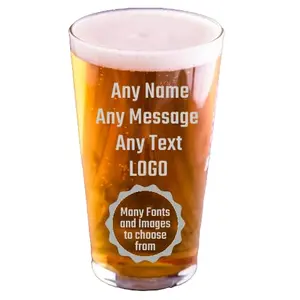 Freak of Laser deep etched personalized pint glass