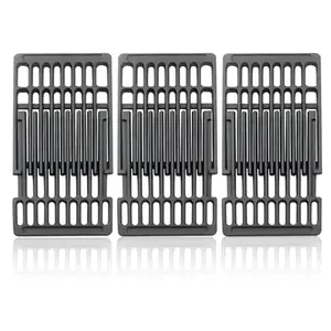 Plowo adjustable cast iron grill grates universal 3-pack