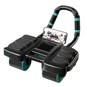 Pqeert automatic rebound ab wheel with elbow support on a floor