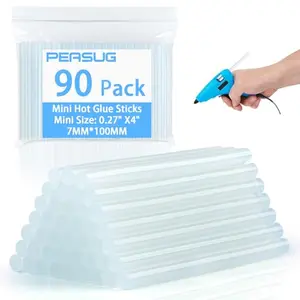 PEASUG 90 clear mini hot glue sticks bulk pack