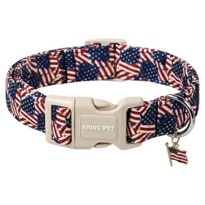 ARING PET American Flag Dog Collar for Large Dogs