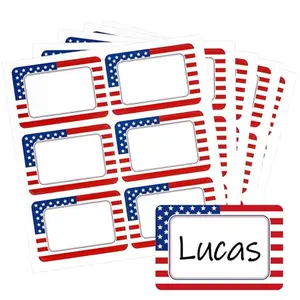 Whaline 180-count patriotic name tag stickers pack