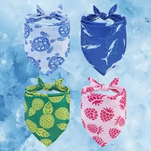 BEAUTYZOO 4-pack of assorted pattern cooling mesh dog bandanas