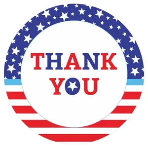 KINGLAKE GARDEN thank you patriotic stickers round, 480 count