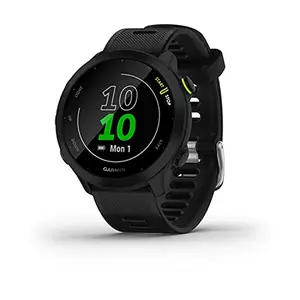 Garmin Forerunner 55 renewed watch in black with GPS running features and long battery life