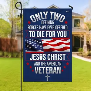 FLAGWIX army veteran garden flag with patriotic and religious design, 11.5x17.5 inches