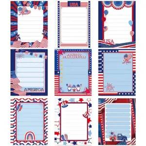 Patriotic sticky notes with 'Proud to Be an American' design in red, white, and blue
