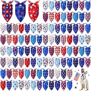 Preboun bulk 100 pieces patriotic dog bandanas