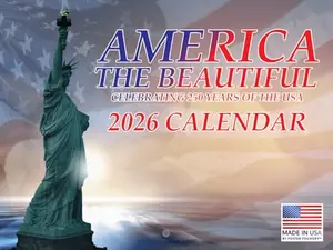 America Patriotic Quotes 2026 Wall Calendar with wide-format design and inspirational imagery
