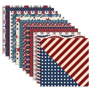 Vintage-style American flag scrapbook paper with distressed edges and muted stars.