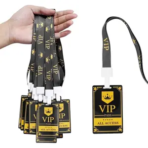 25 premium black and gold VIP backstage passes with lanyards