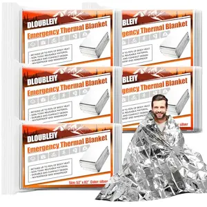 DLOUBLEIY 5-Pack Heavy Duty Emergency Blankets