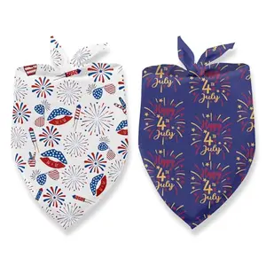 Fmeklaht two-pack 4th of July dog bandanas