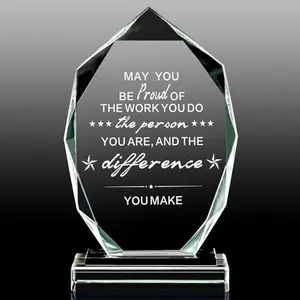 Star-shaped crystal trophy with pre-printed motivational message, budget-friendly