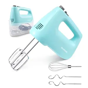 SHARDOR blue hand mixer with storage case