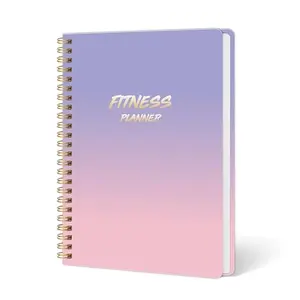 DOURA purple gradient workout journal with spiral binding